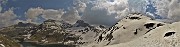 42 Vista panoramica sui Laghi Gemelli dal Pizzo dl Becco a sx al Passo di Mezzeno a dx